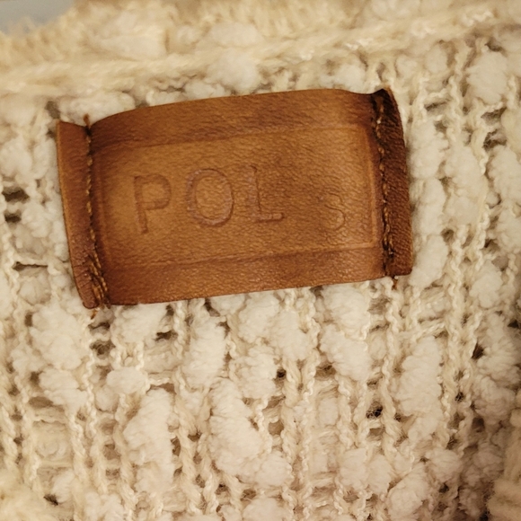 POL Hooded Nubby Teddy Bear Sweater Cream Oversized Size Small - Picture 5 of 5